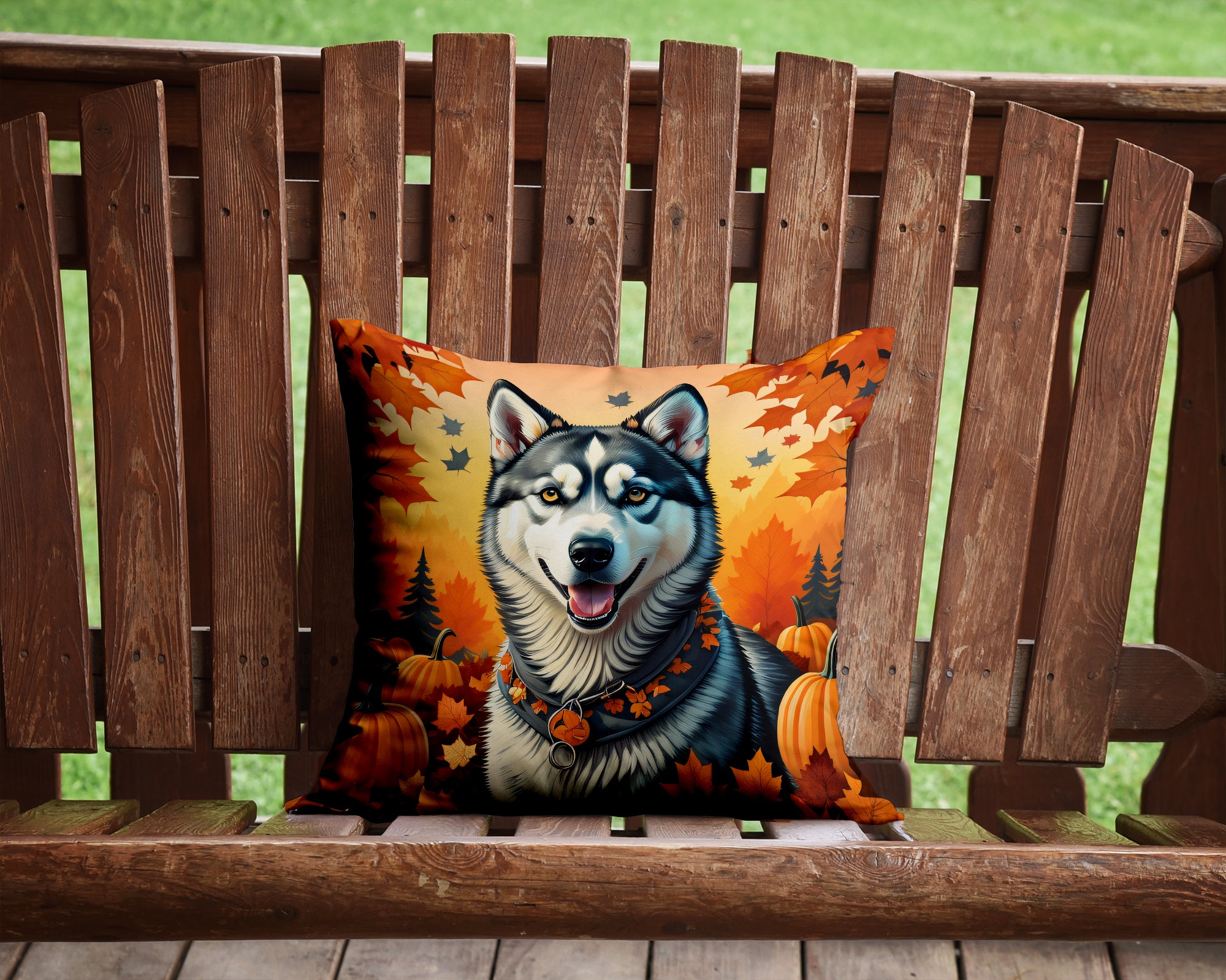 Buy this Siberian Husky Fall Fabric Decorative Pillow