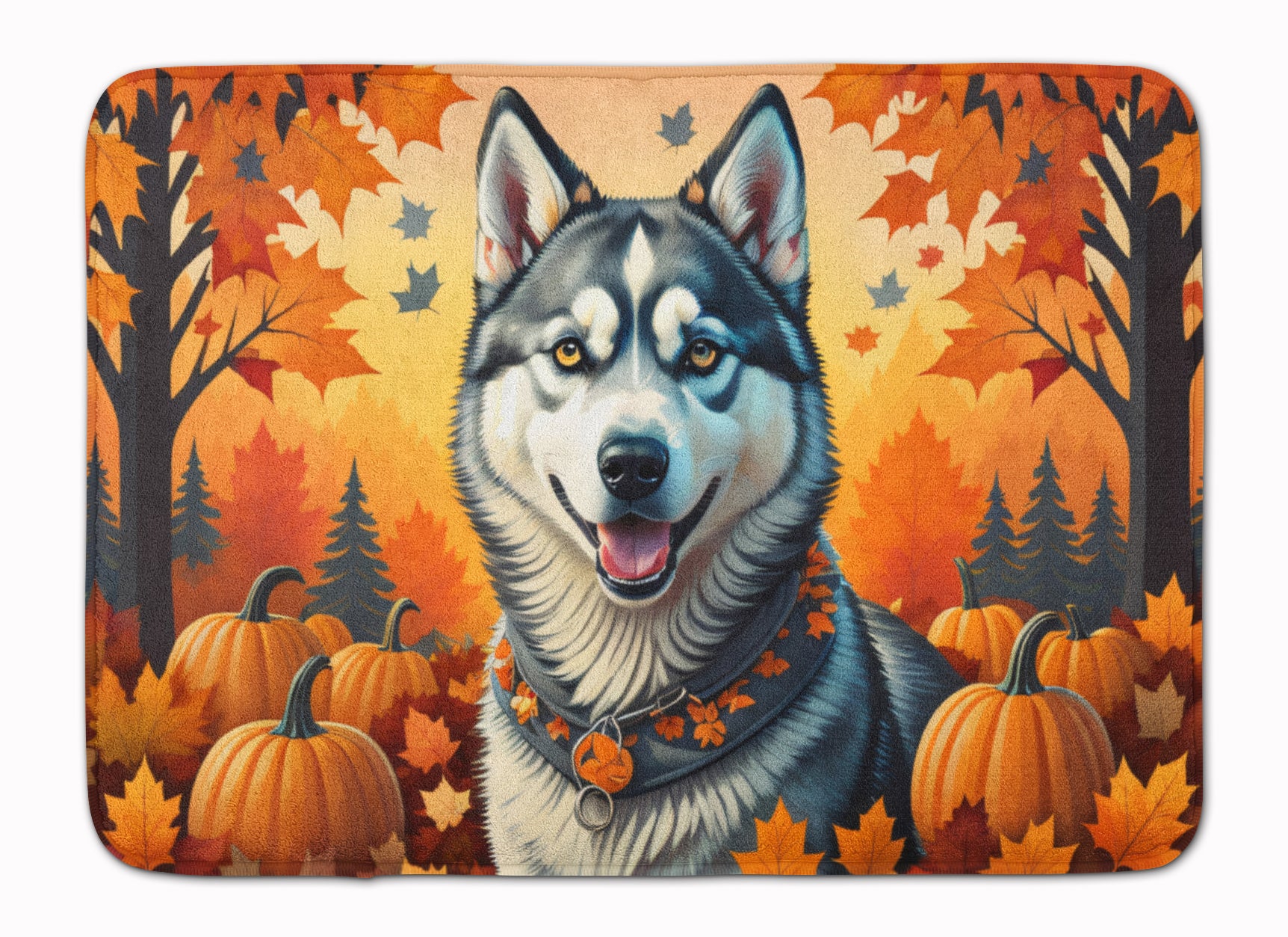 Buy this Siberian Husky Fall Memory Foam Kitchen Mat