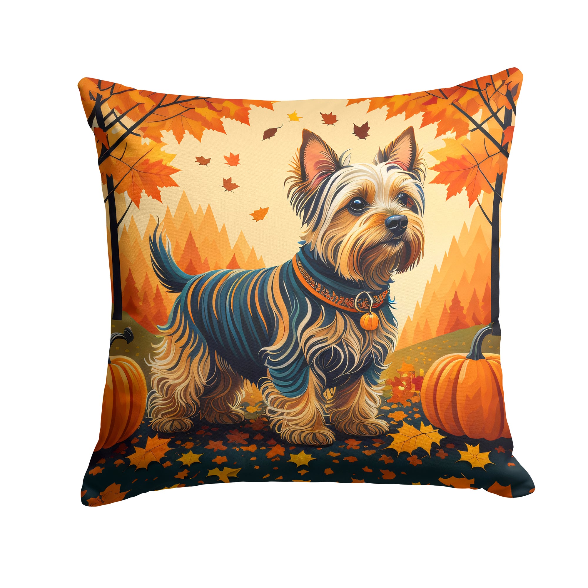 Buy this Silky Terrier Fall Fabric Decorative Pillow