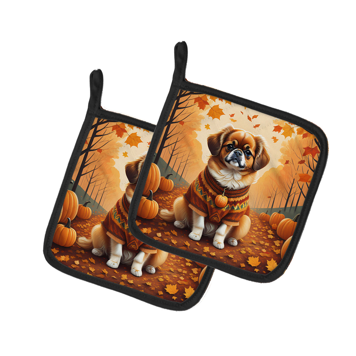 Buy this Tibetan Spaniel Fall Pair of Pot Holders