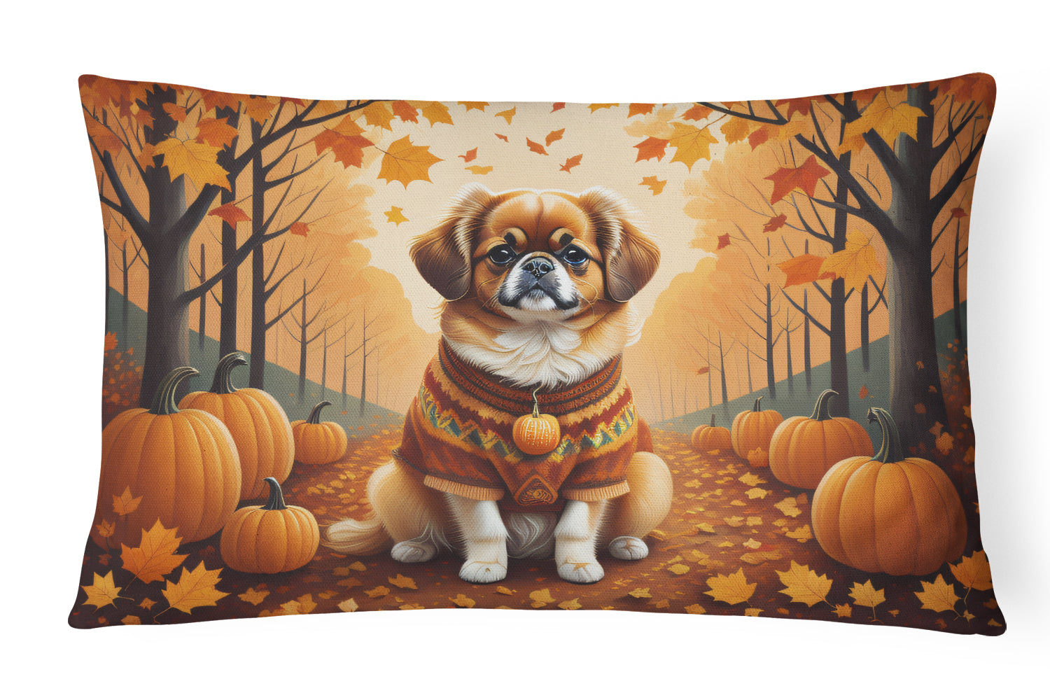 Buy this Tibetan Spaniel Fall Fabric Decorative Pillow