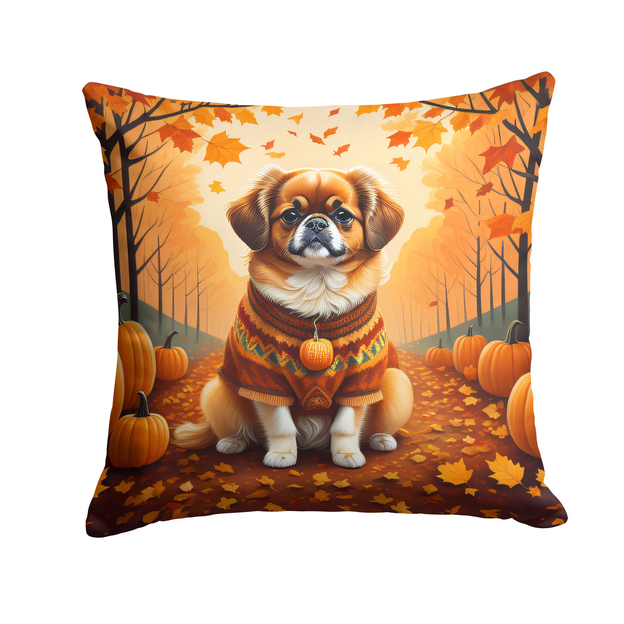 Buy this Tibetan Spaniel Fall Fabric Decorative Pillow