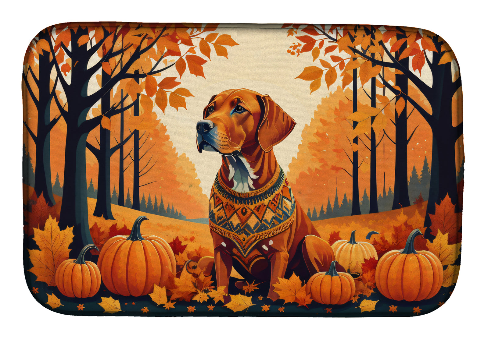 Buy this Vizsla Fall Dish Drying Mat