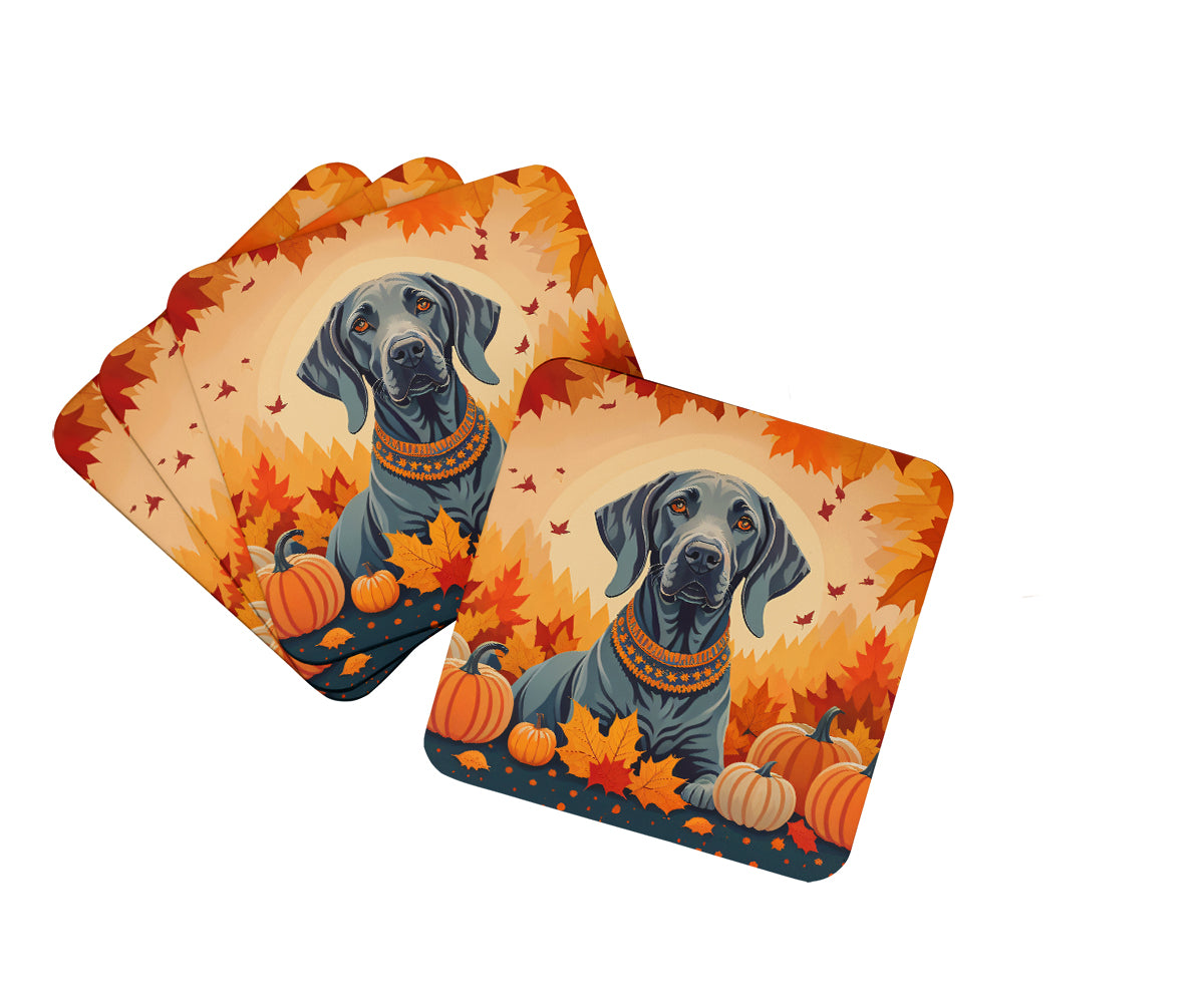 Buy this Weimaraner Fall Foam Coaster Set of 4