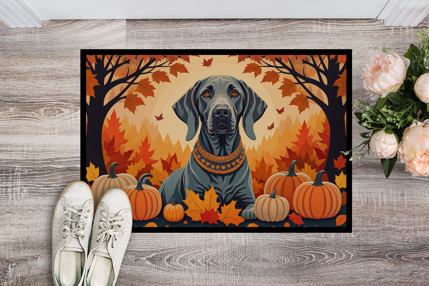 Weimaraner Fall Doormat 18x27