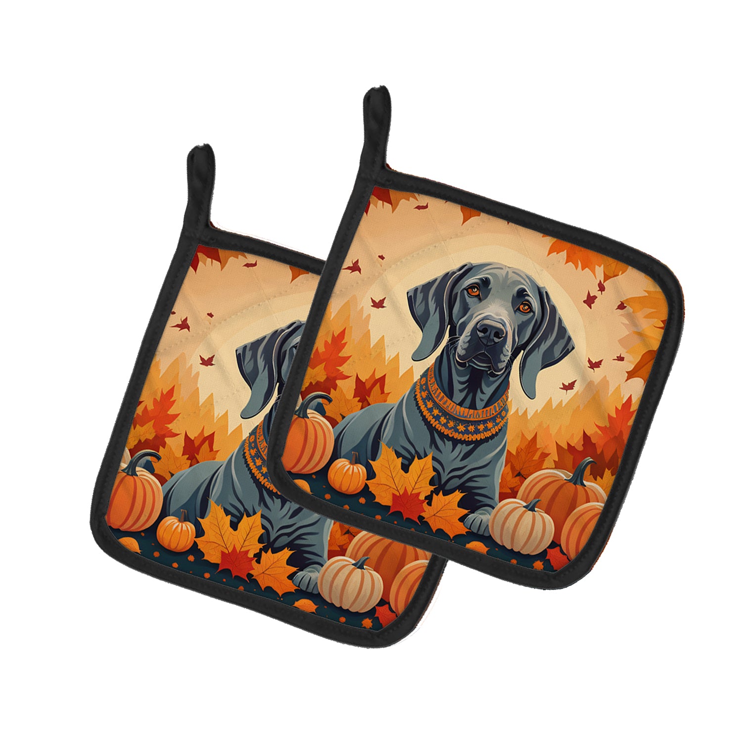 Buy this Weimaraner Fall Pair of Pot Holders