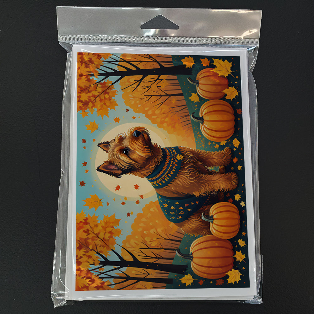 Welsh Terrier Fall Greeting Cards and Envelopes Pack of 8  the-store.com.