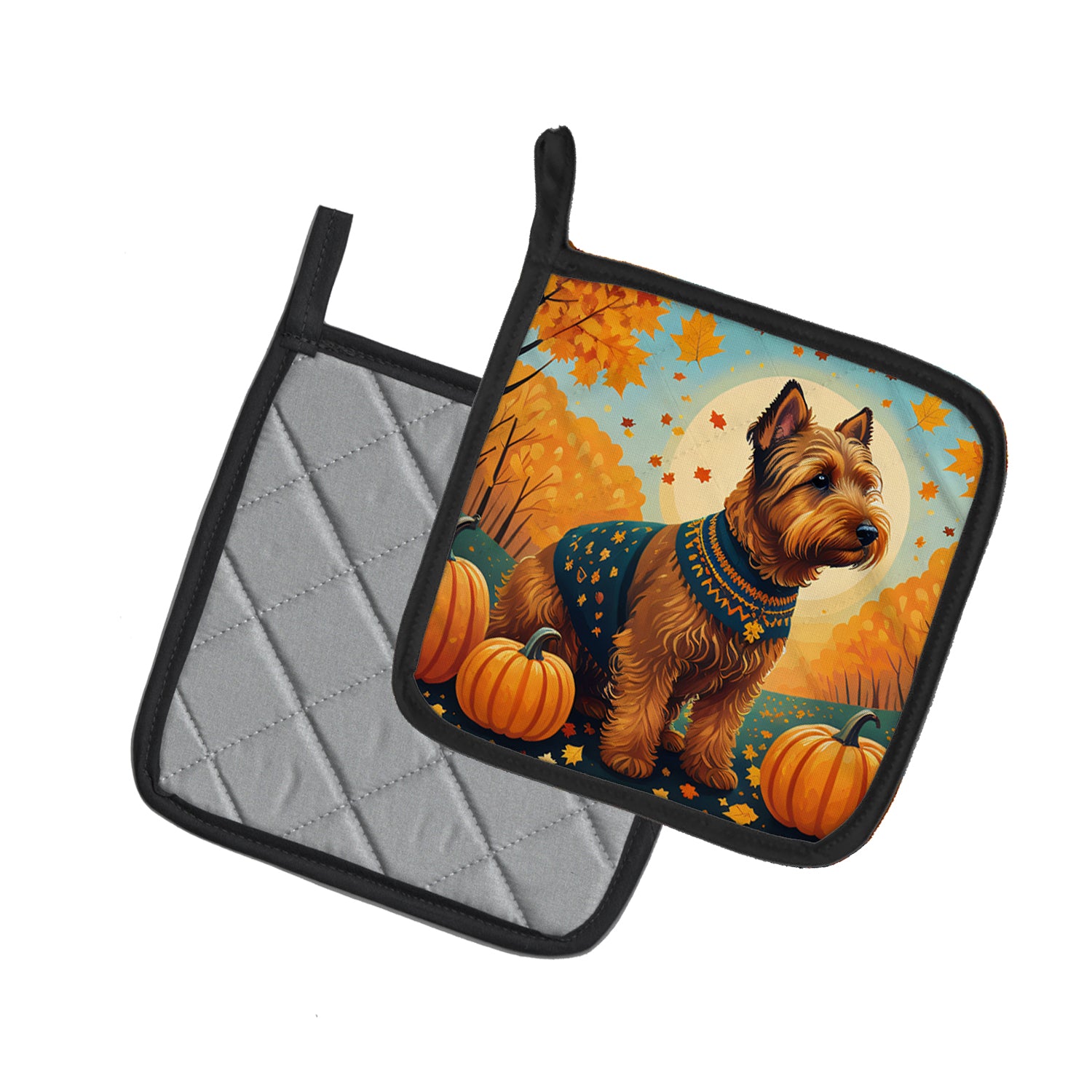 Welsh Terrier Fall Pair of Pot Holders  the-store.com.