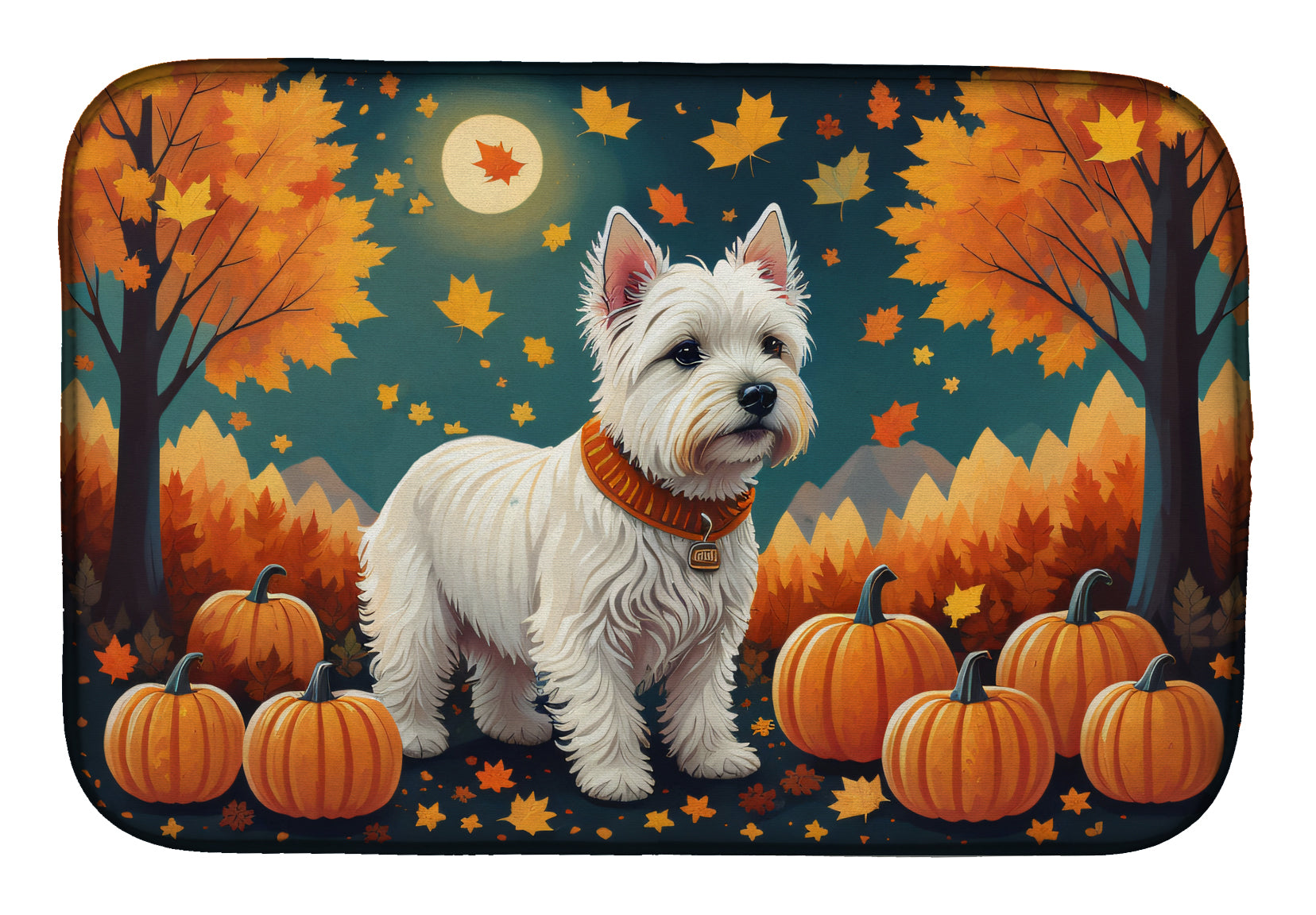 Buy this Westie Fall Dish Drying Mat