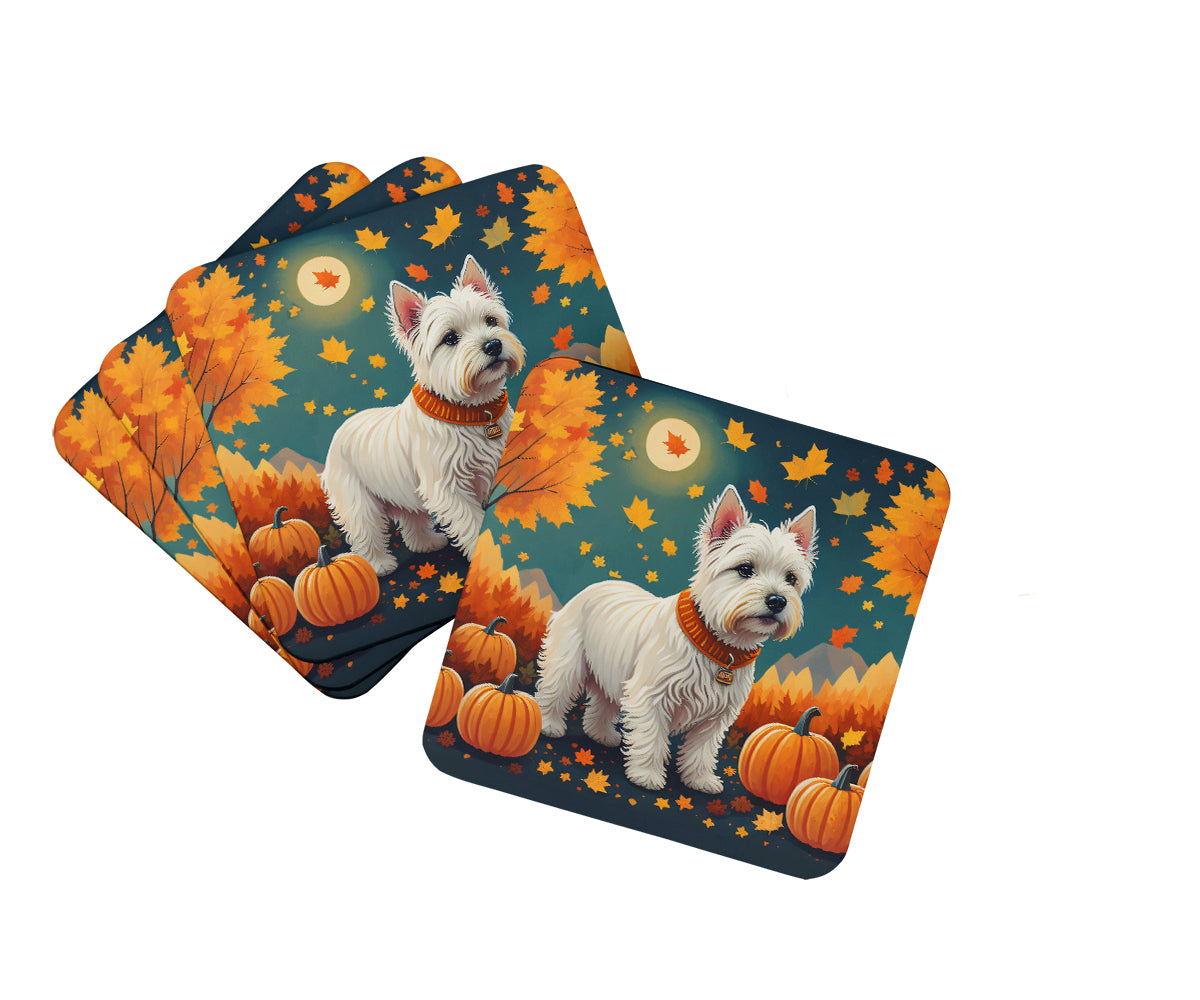 Buy this Westie Fall Foam Coaster Set of 4