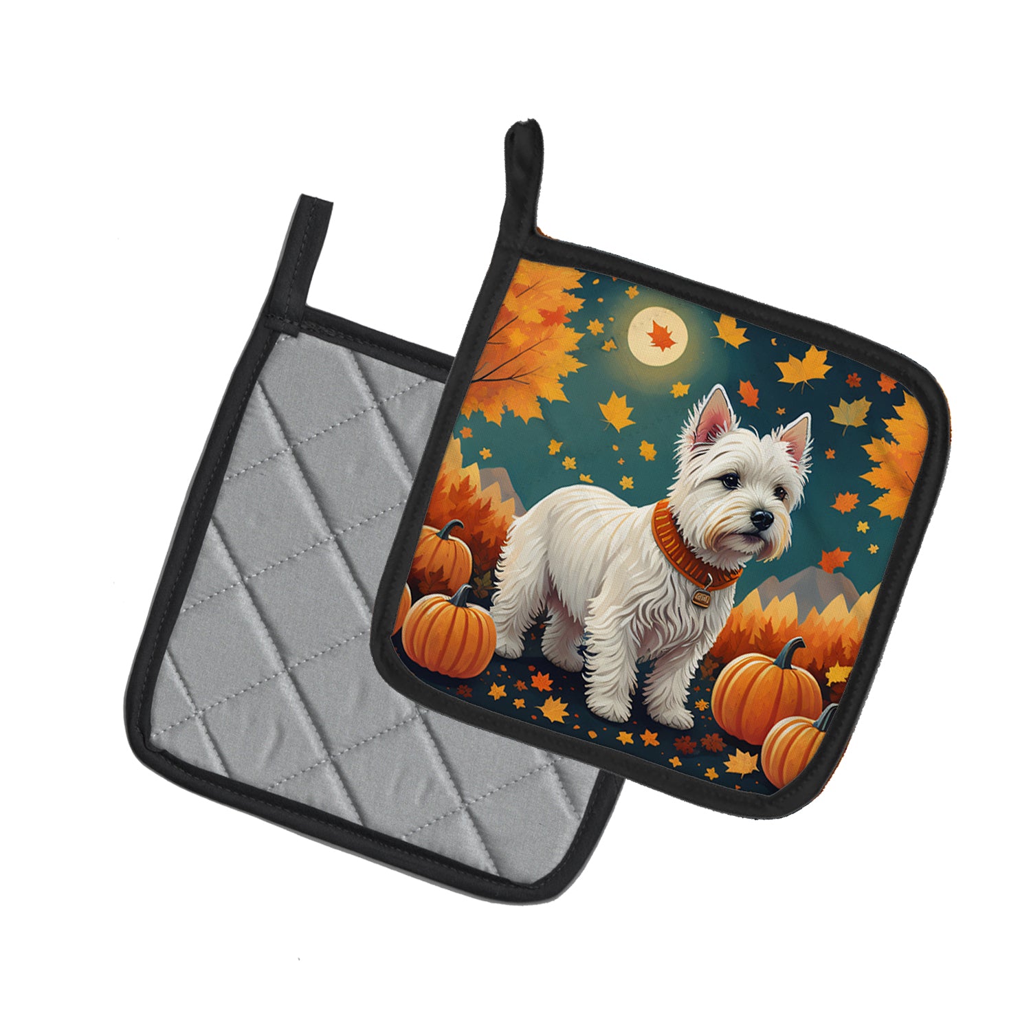 Westie Fall Pair of Pot Holders