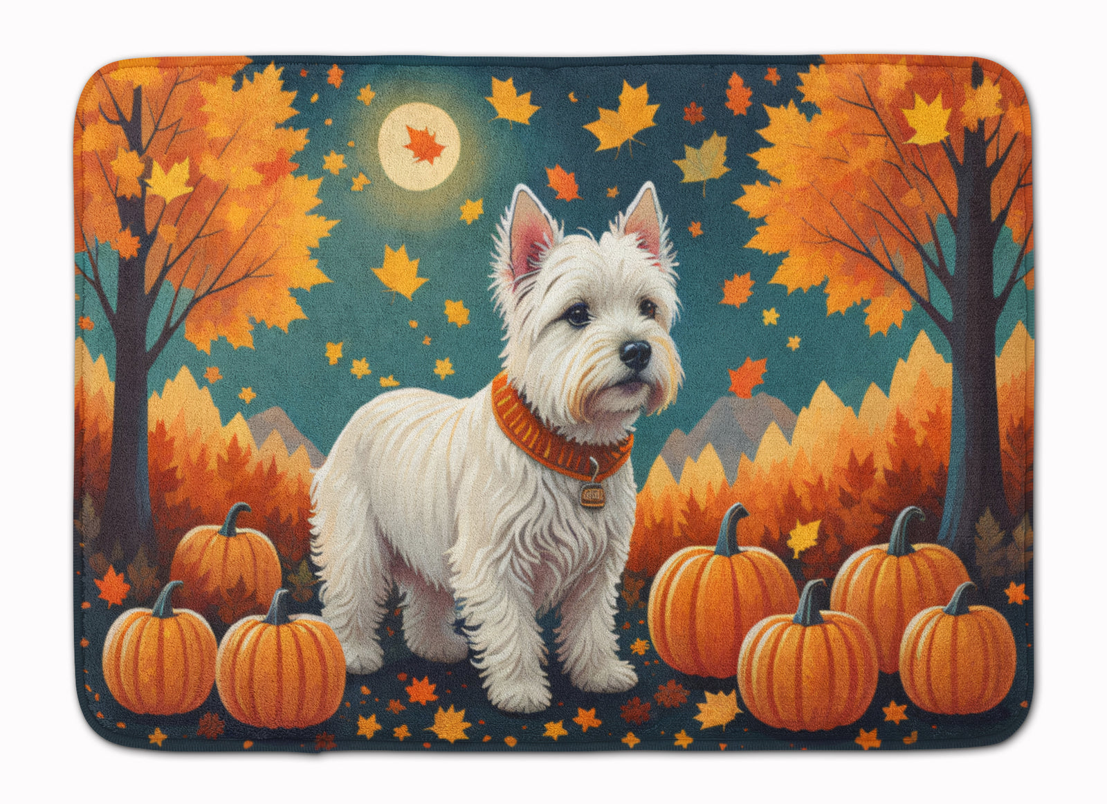 Buy this Westie Fall Memory Foam Kitchen Mat