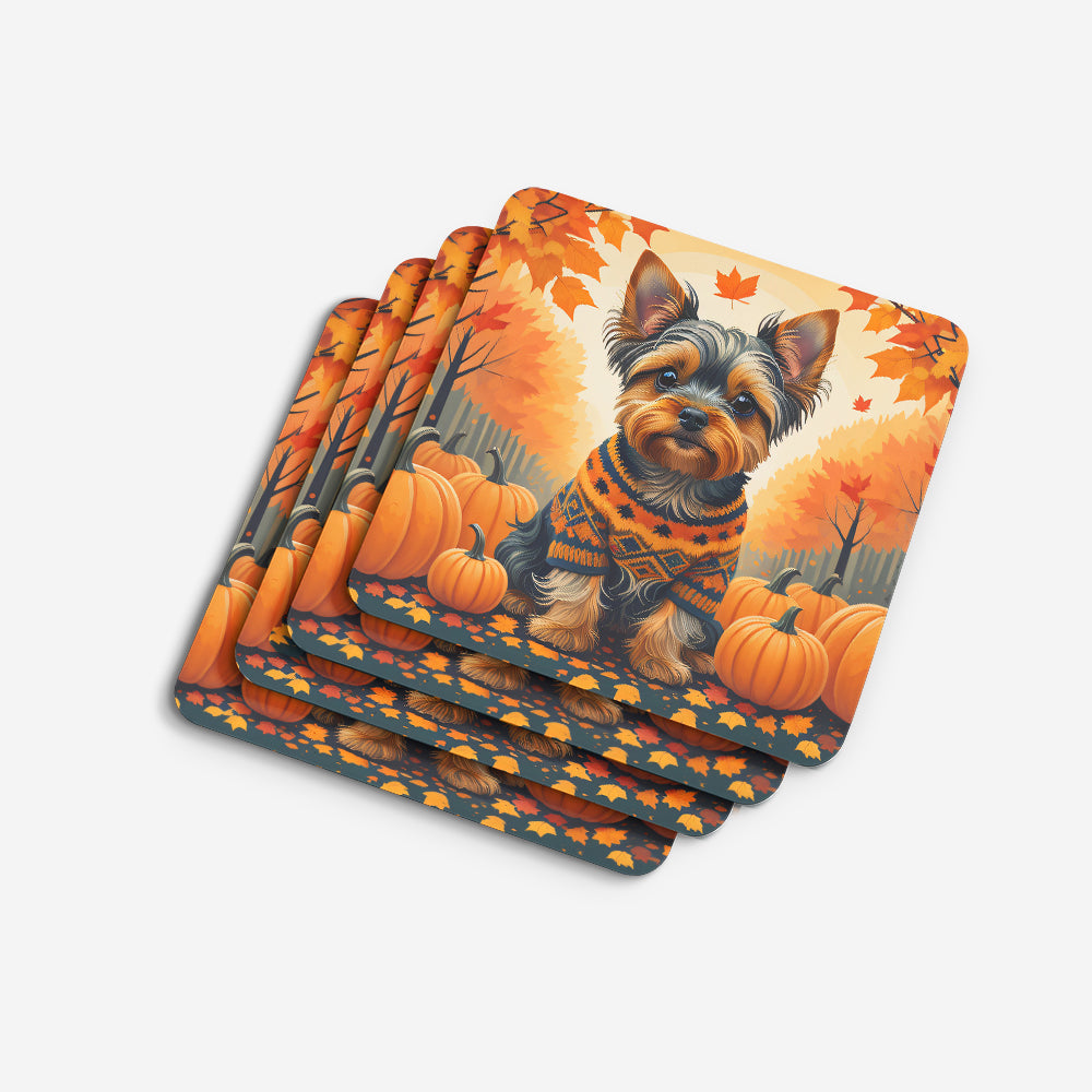 Yorkshire Terrier Fall Foam Coaster Set of 4  the-store.com.