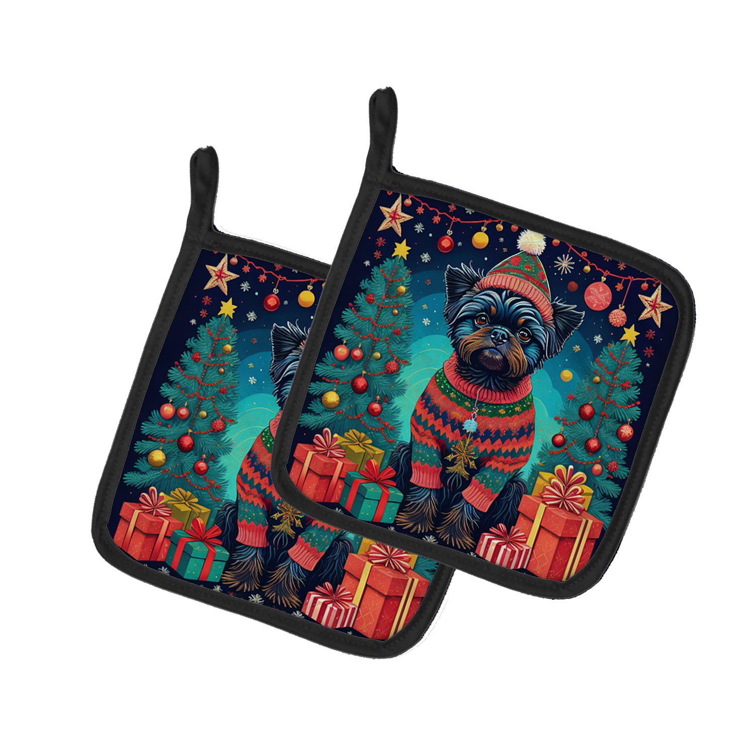 Buy this Affenpinscher Christmas Pair of Pot Holders