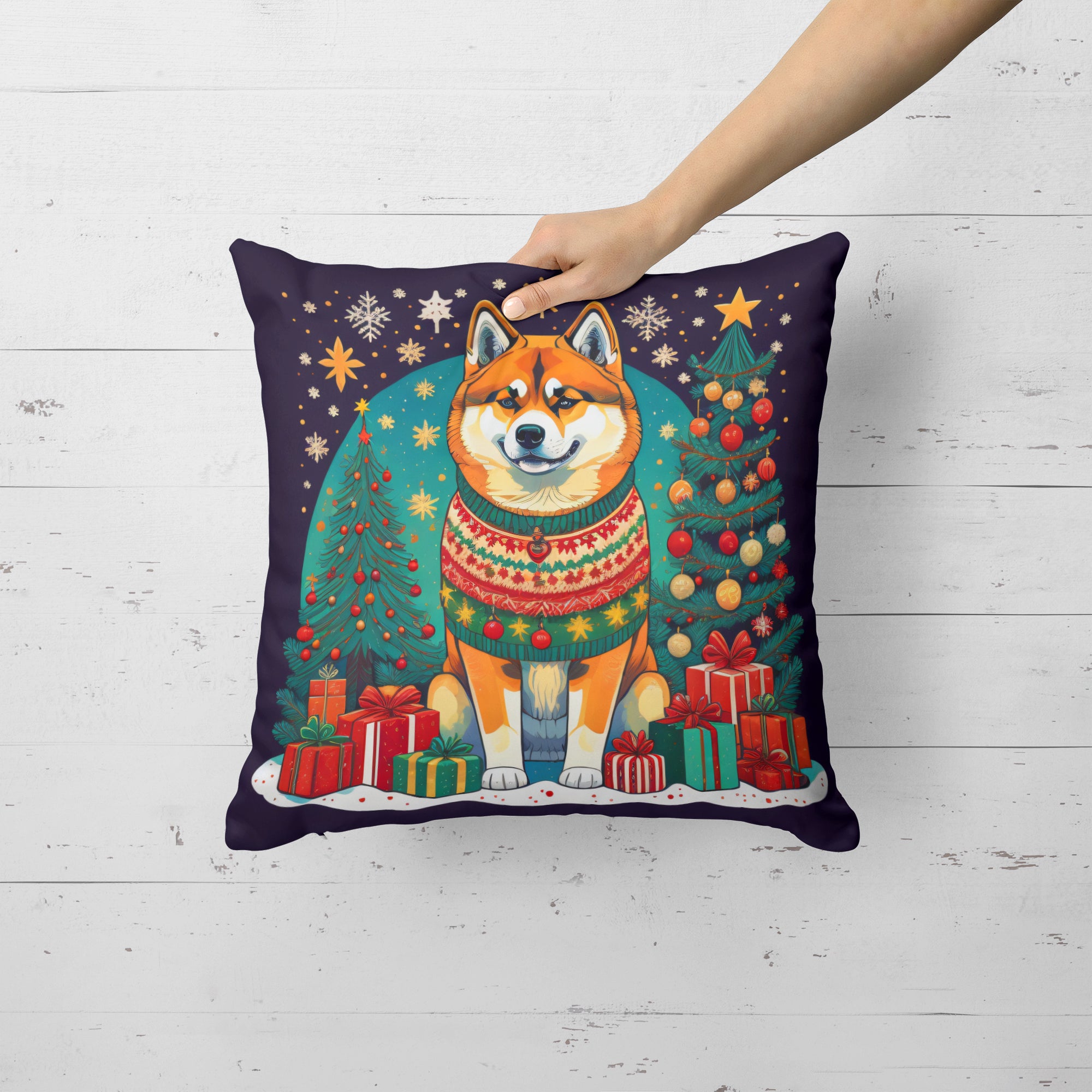 Buy this Akita Christmas Fabric Decorative Pillow