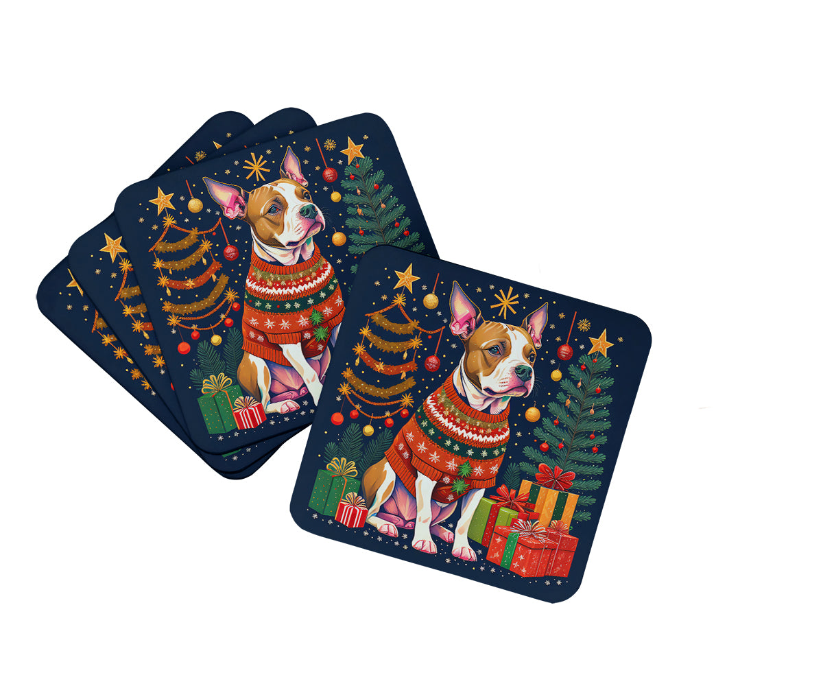 Buy this Pit Bull Terrier Christmas Foam Coasters