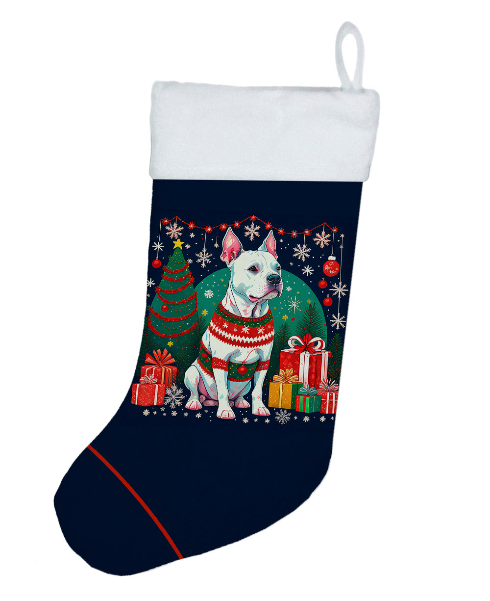 Buy this White Pit Bull Terrier Christmas Christmas Stocking