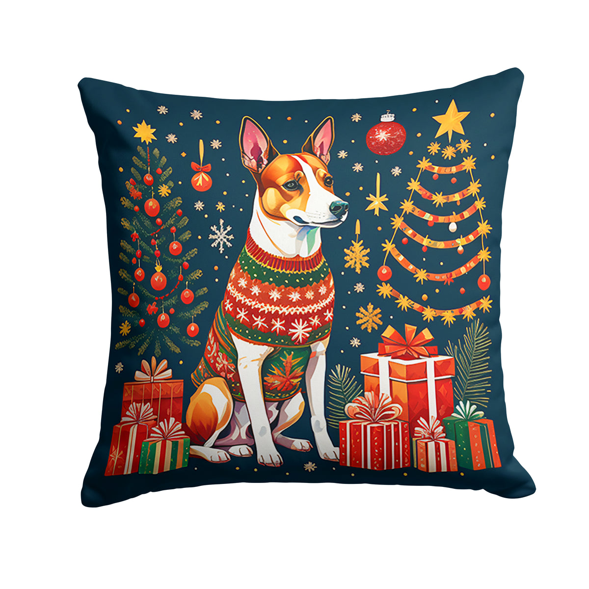 Buy this Basenji Christmas Fabric Decorative Pillow