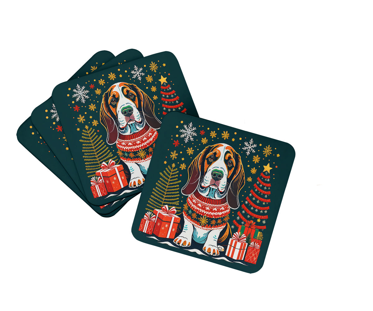 Buy this Basset Hound Christmas Foam Coasters