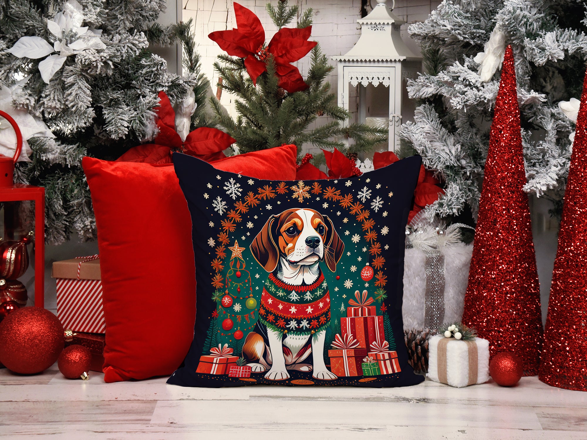 Buy this Beagle Christmas Fabric Decorative Pillow