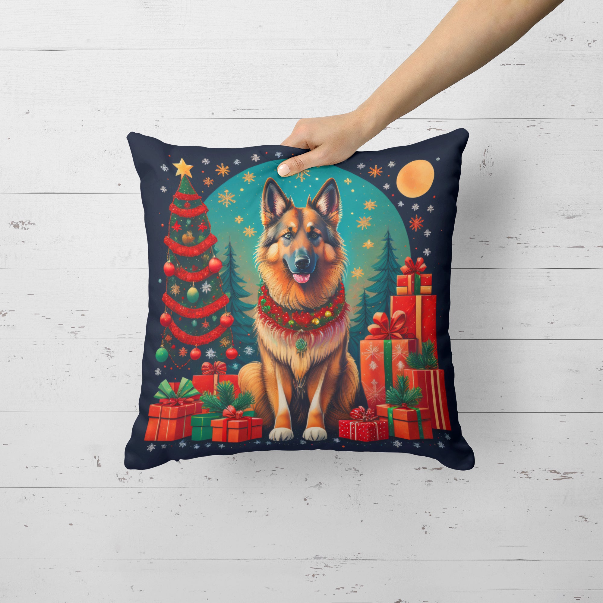 Buy this Belgian Tervuren Christmas Fabric Decorative Pillow