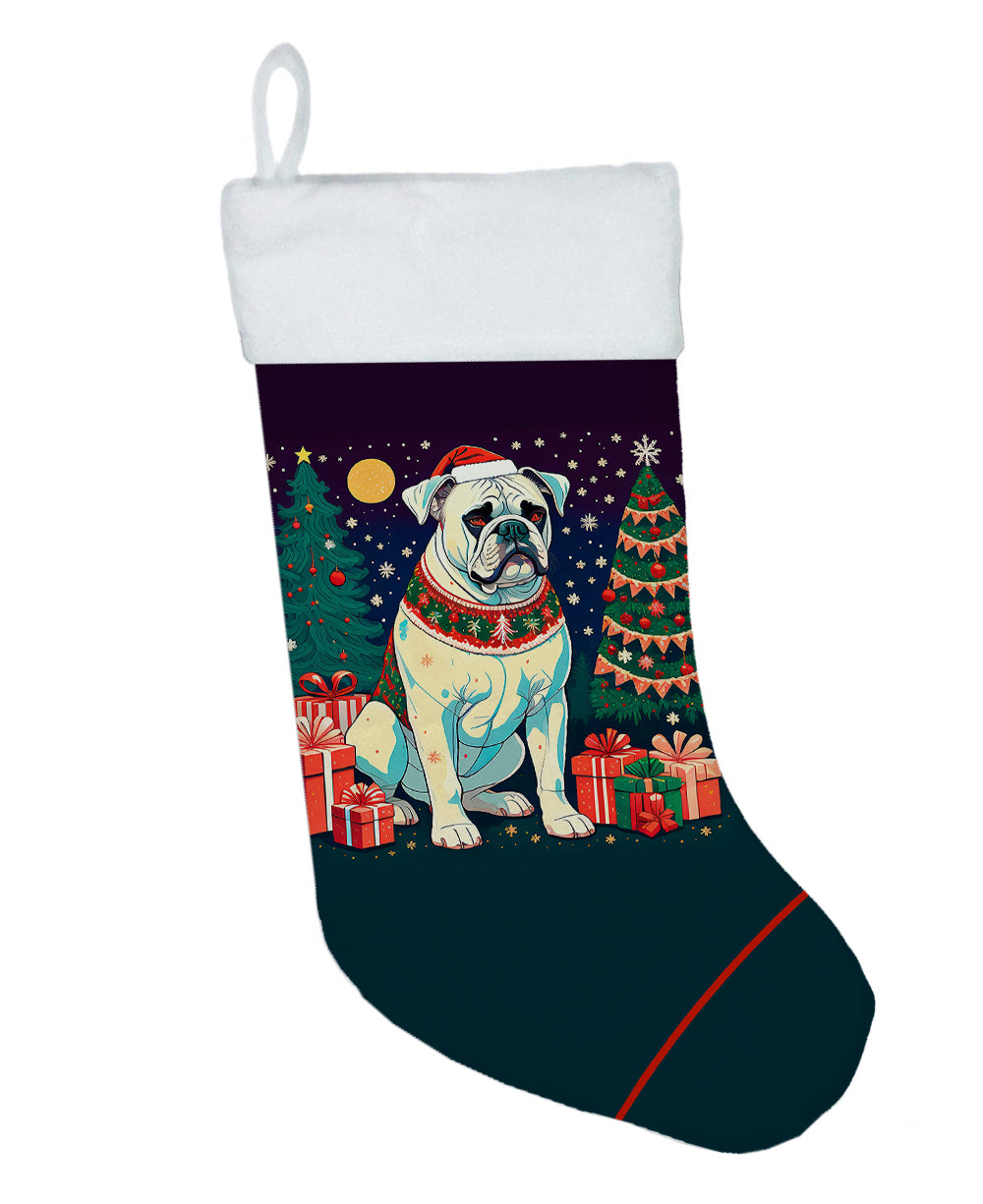 White Boxer Christmas Christmas Stocking