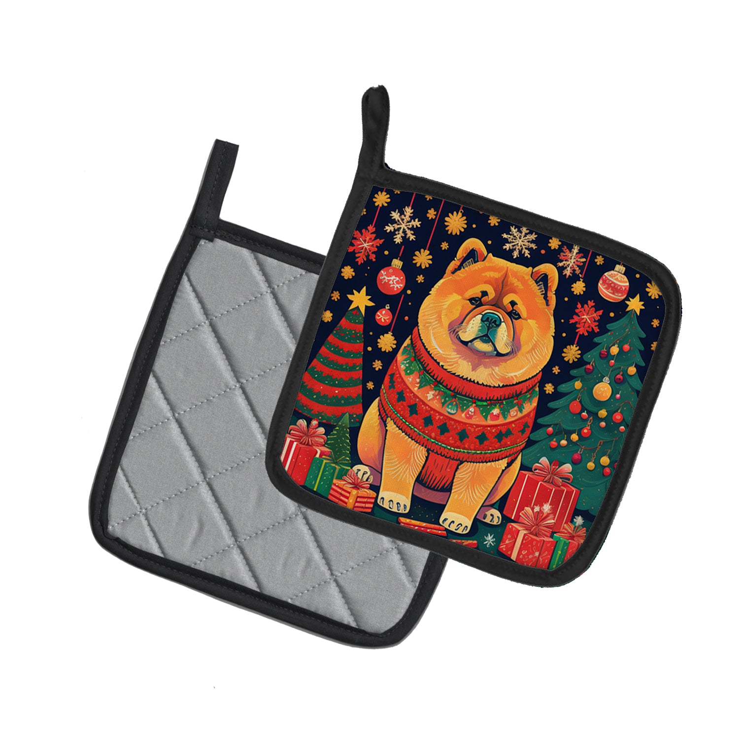 Chow Chow Christmas Pair of Pot Holders  the-store.com.