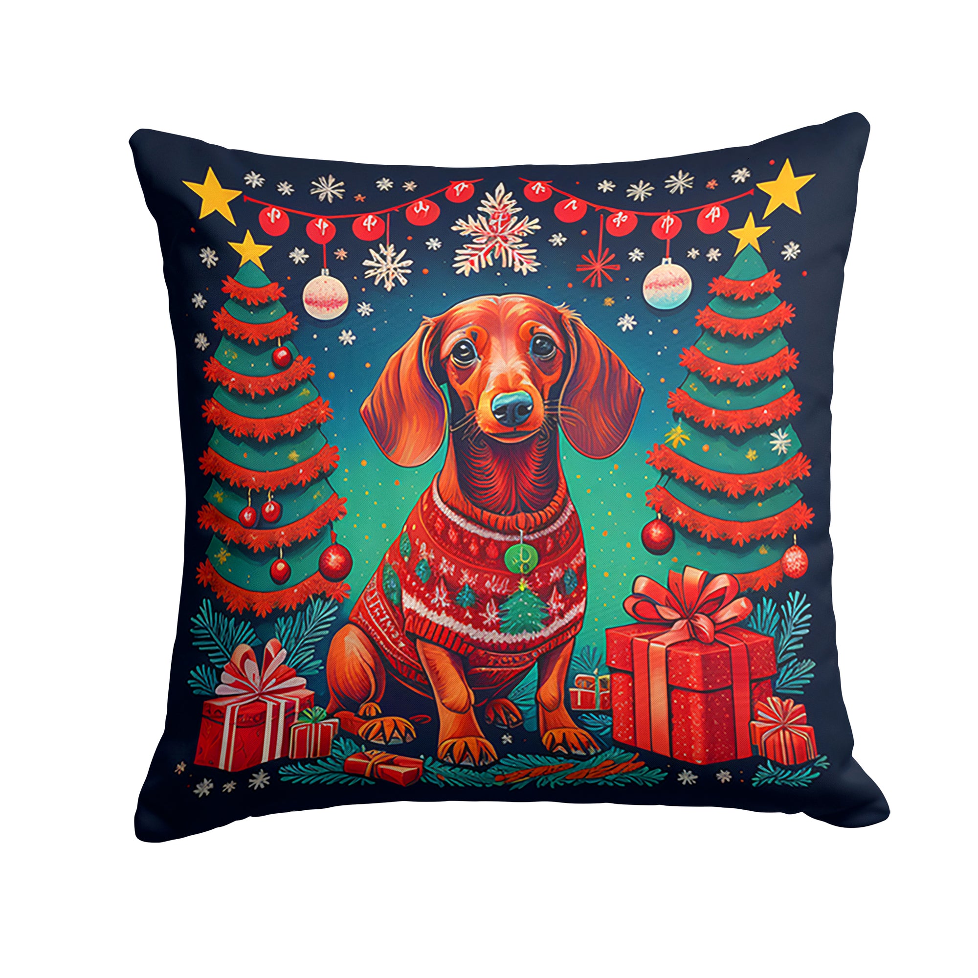 Buy this Dachshund Christmas Fabric Decorative Pillow