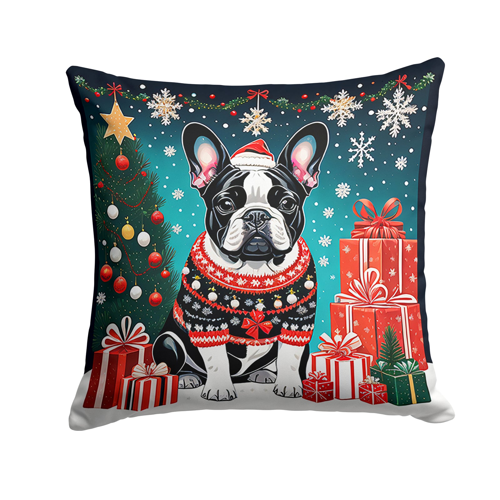 Buy this French Bulldog Christmas Fabric Decorative Pillow