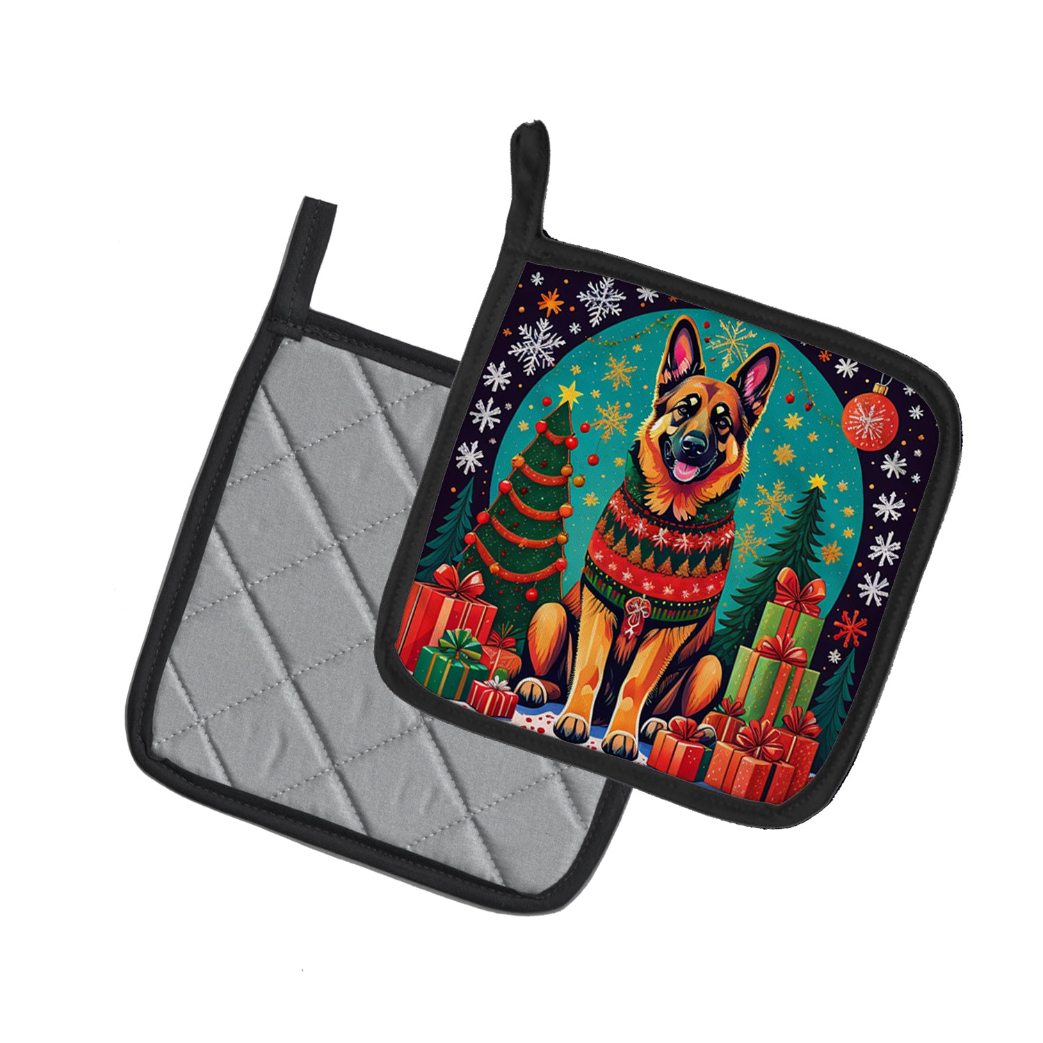 Buy this German Shepherd Christmas Pair of Pot Holders