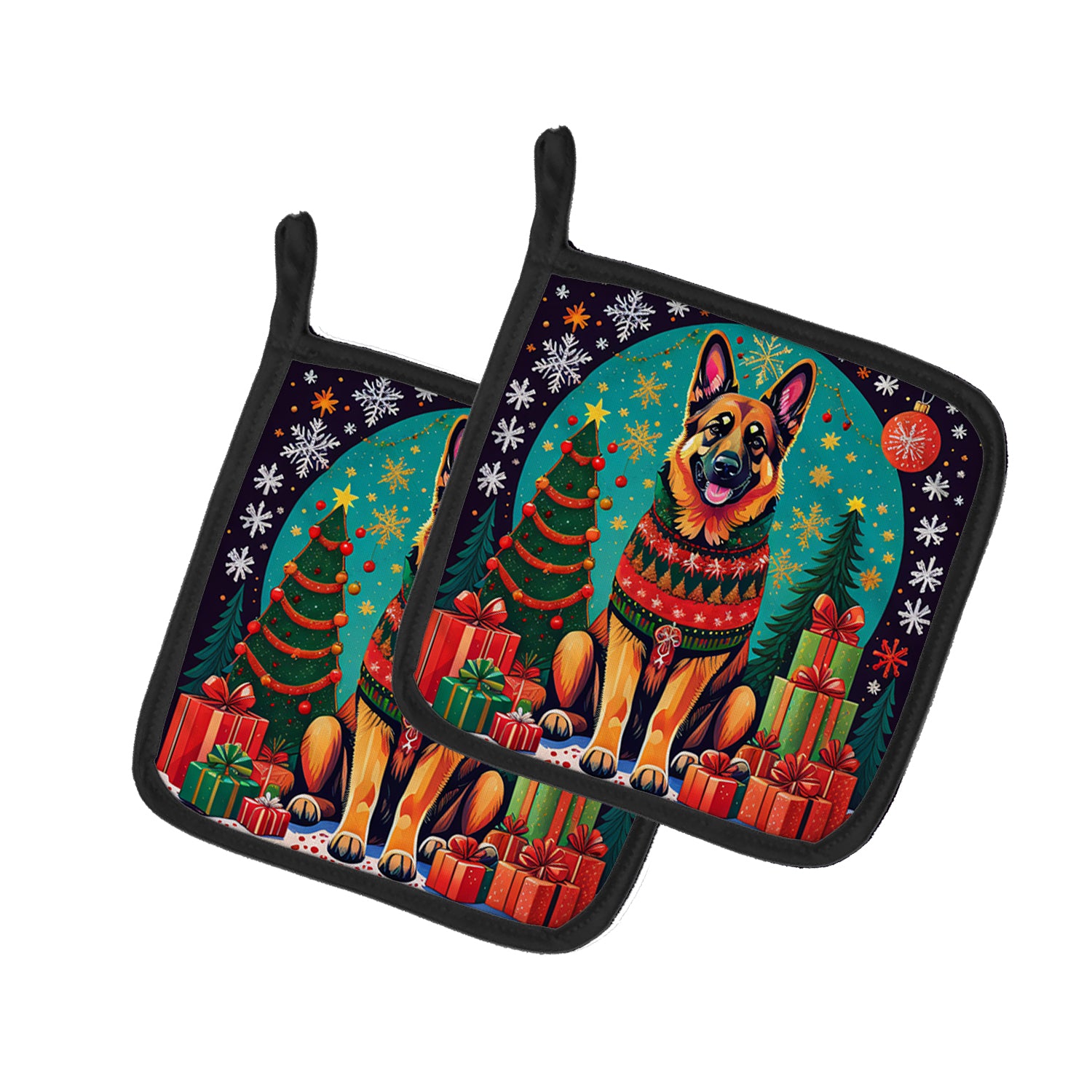 Buy this German Shepherd Christmas Pair of Pot Holders