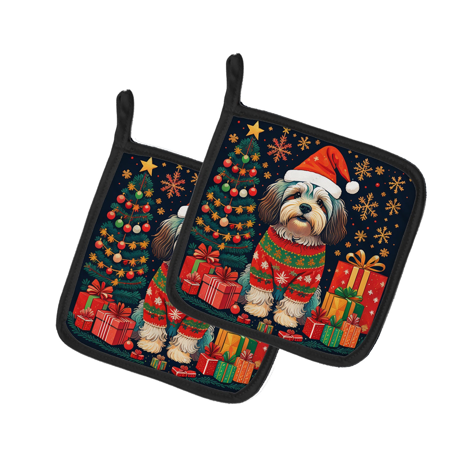 Buy this Havanese Christmas Pair of Pot Holders