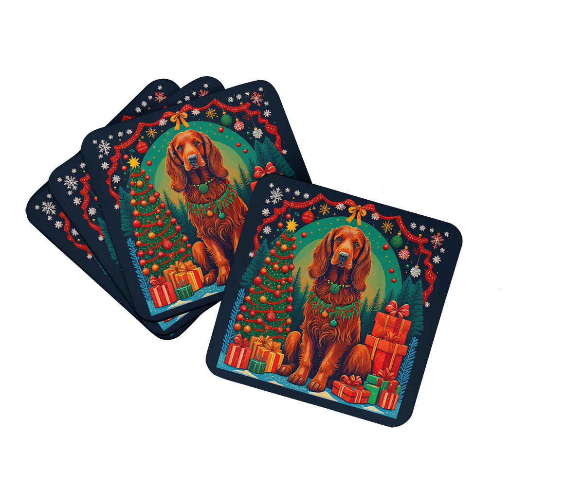 Buy this Irish Setter Christmas Foam Coasters