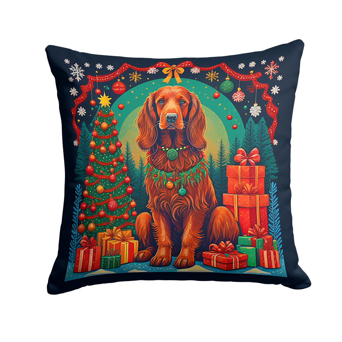 Buy this Irish Setter Christmas Fabric Decorative Pillow