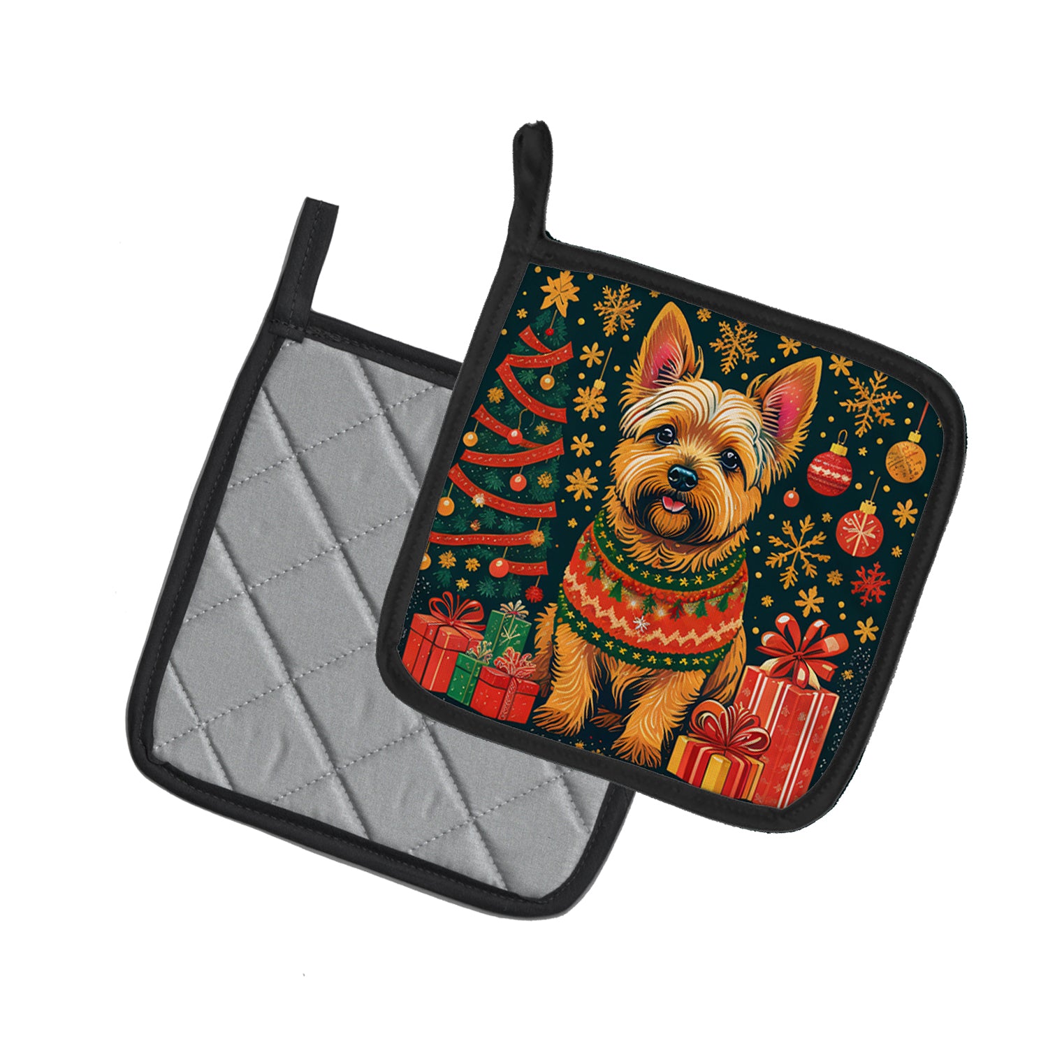 Norwich Terrier Christmas Pair of Pot Holders  the-store.com.