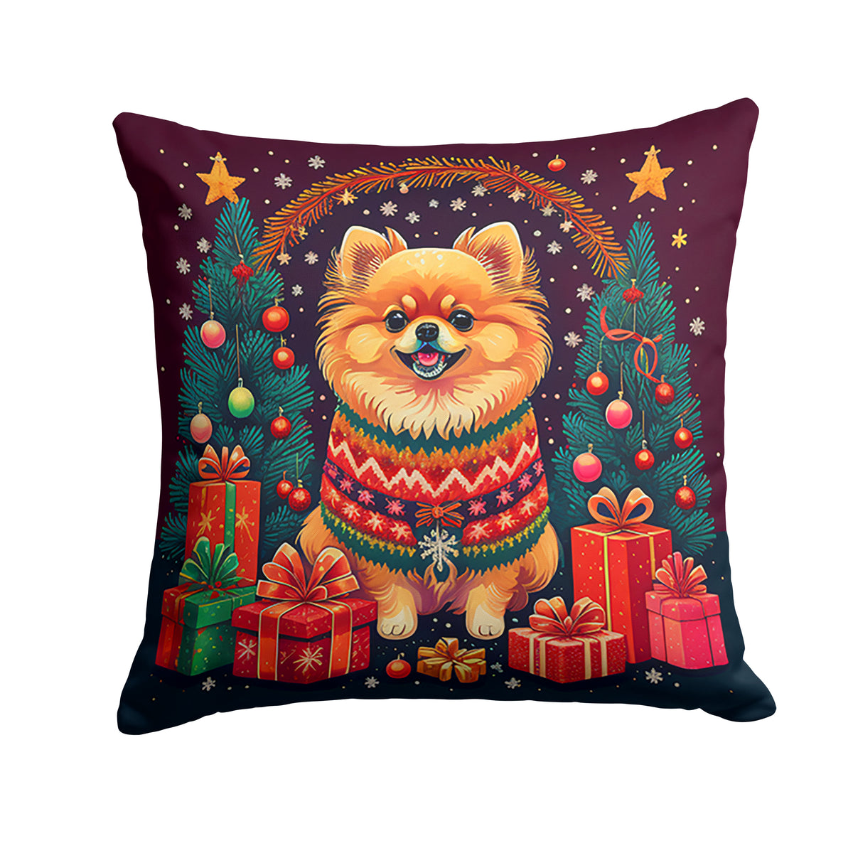 Buy this Pomeranian Christmas Fabric Decorative Pillow