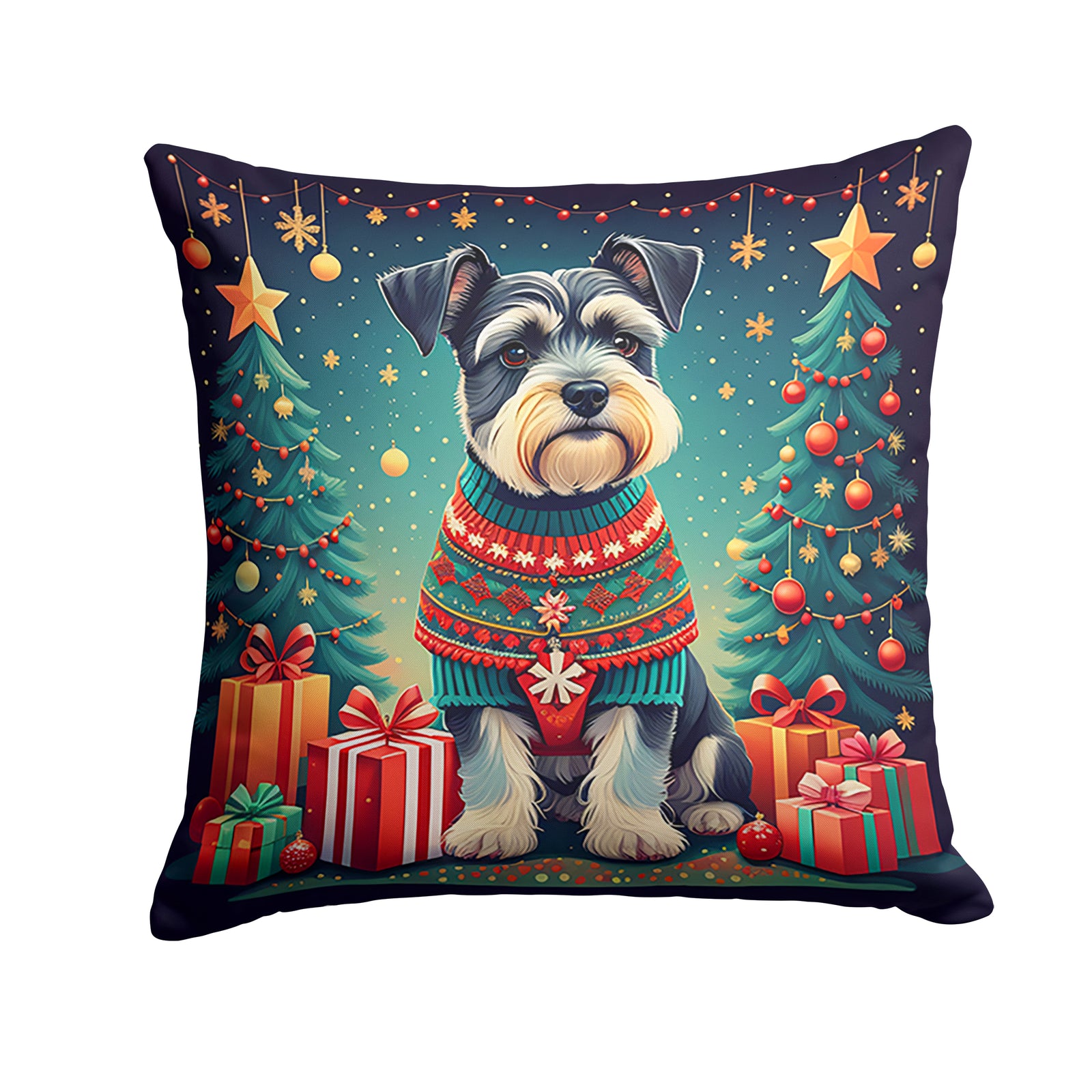 Buy this Schnauzer Christmas Fabric Decorative Pillow