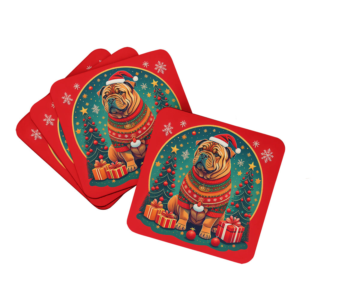 Buy this Shar Pei Christmas Foam Coasters