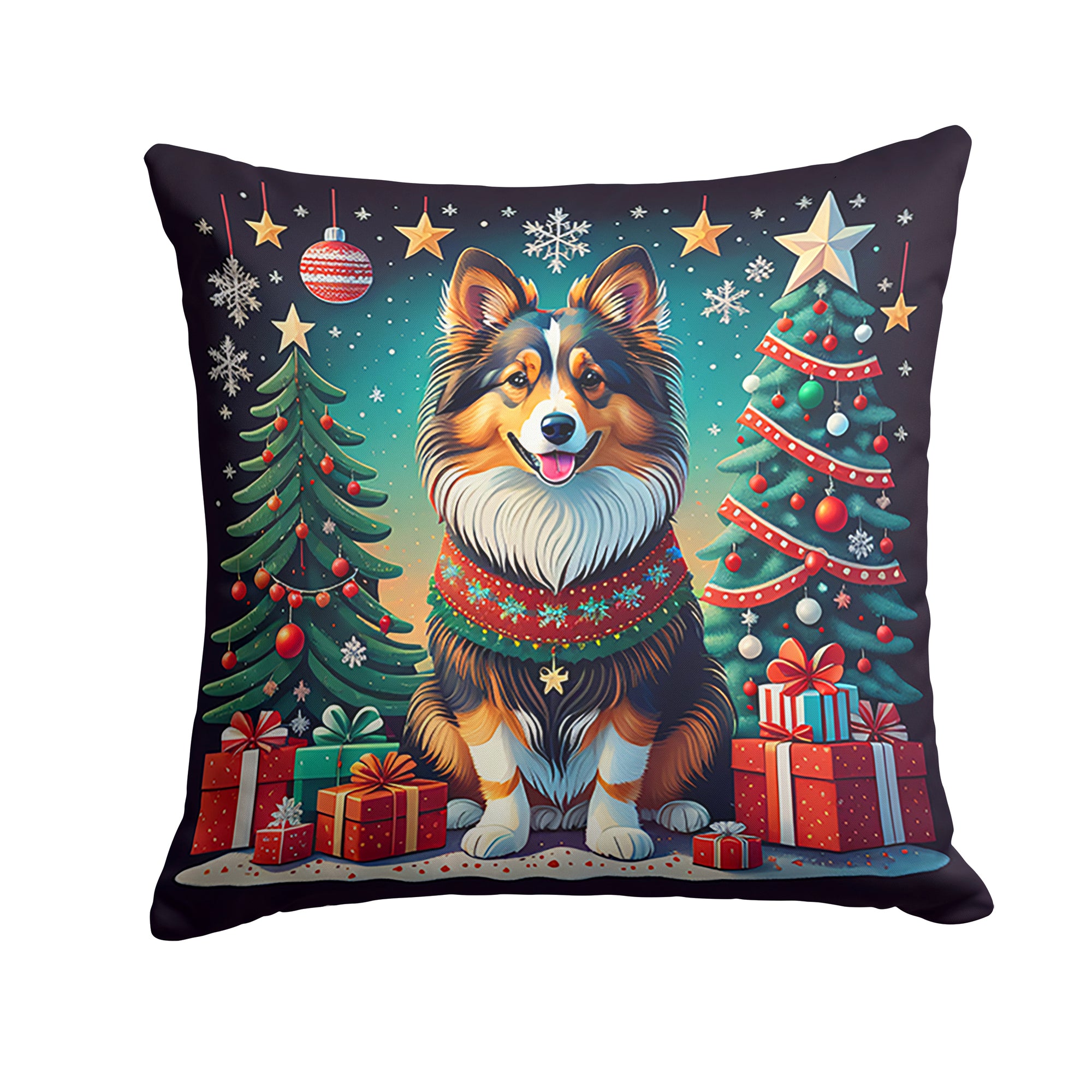 Buy this Sheltie Christmas Fabric Decorative Pillow