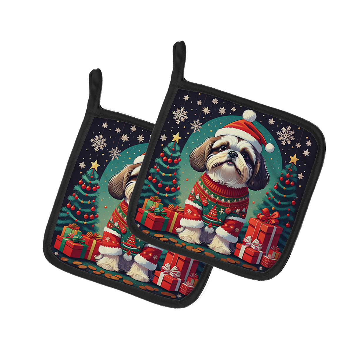 Buy this Shih Tzu Christmas Pair of Pot Holders