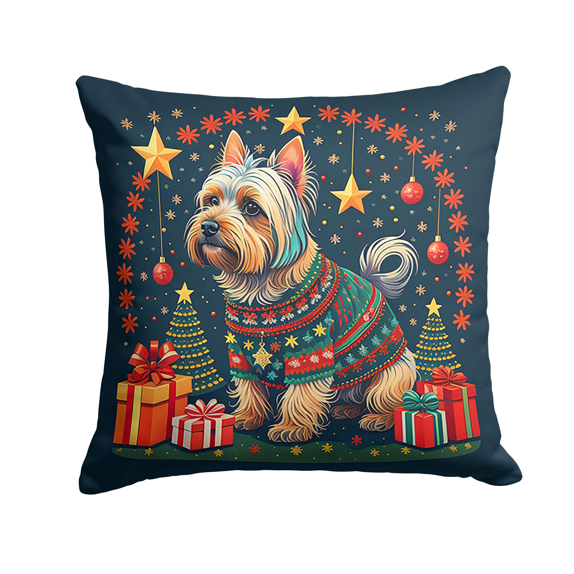 Buy this Silky Terrier Christmas Fabric Decorative Pillow