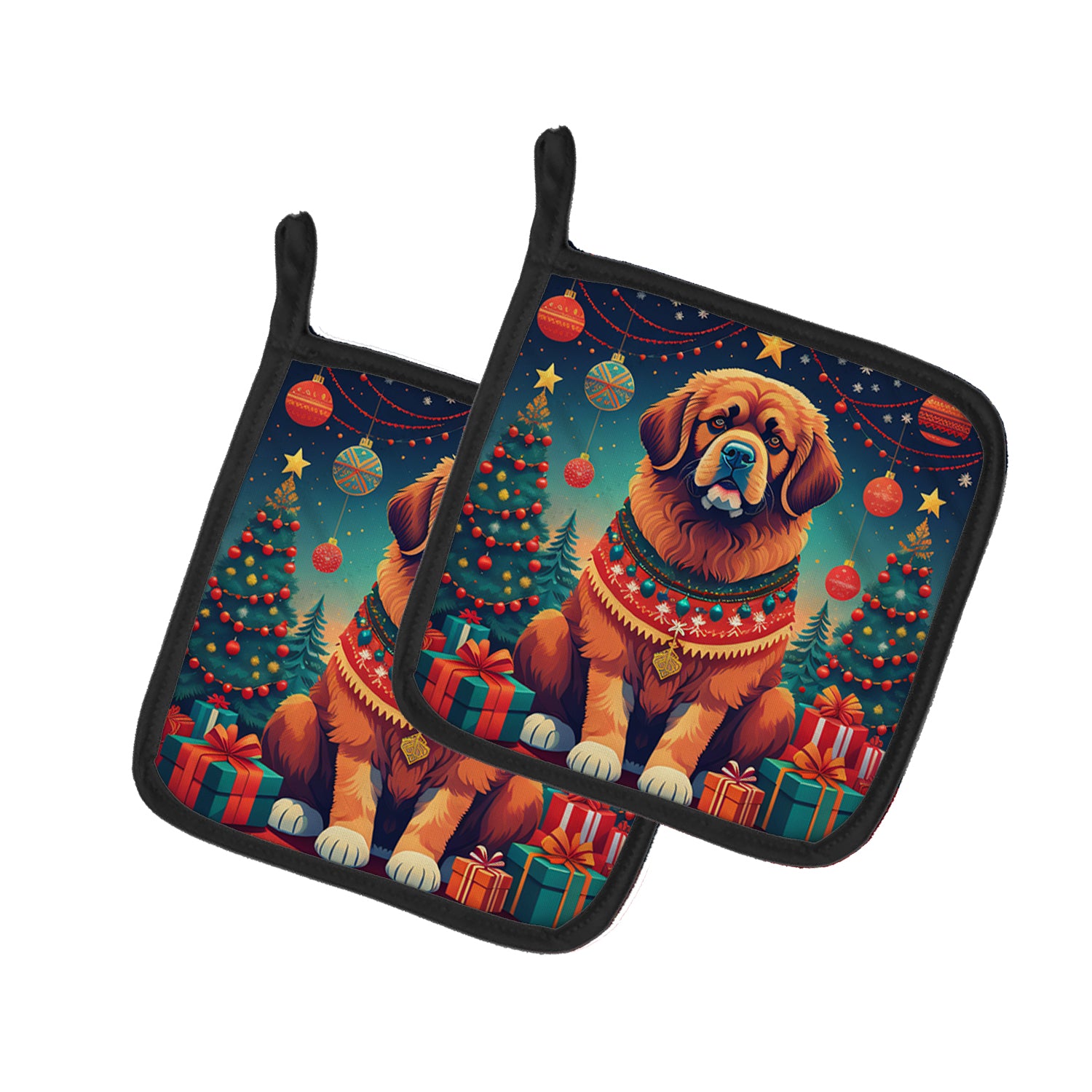 Buy this Tibetan Mastiff Christmas Pair of Pot Holders