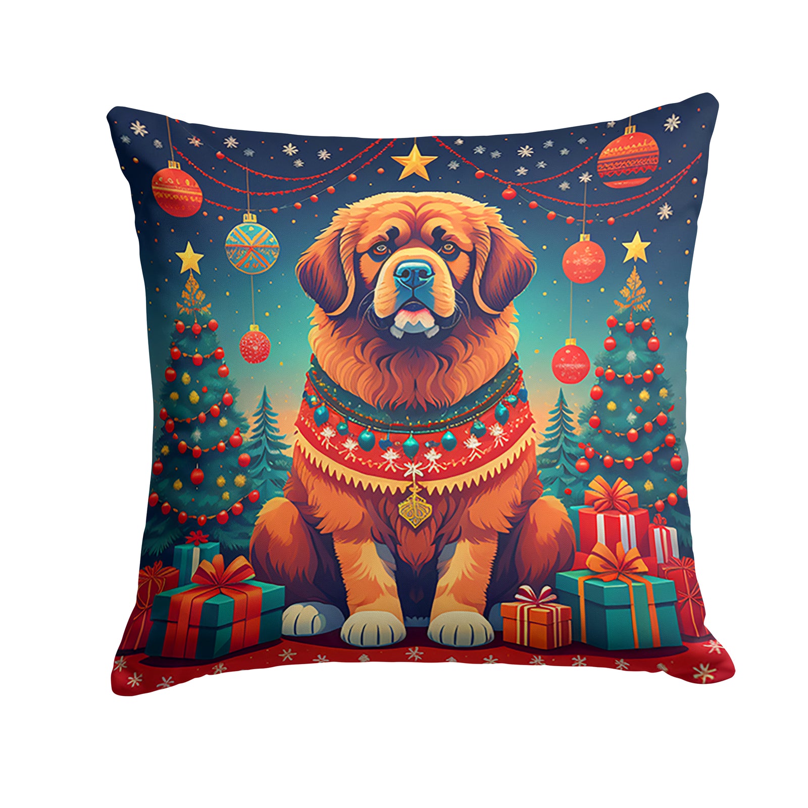 Buy this Tibetan Mastiff Christmas Fabric Decorative Pillow