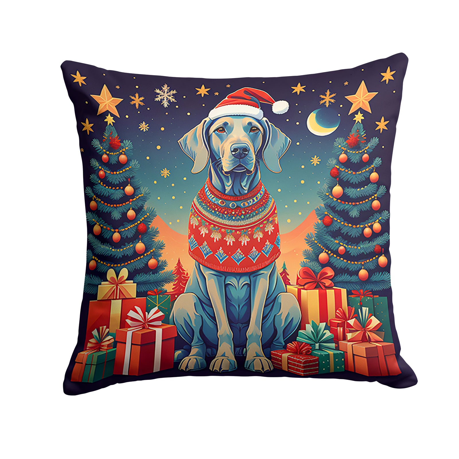 Buy this Weimaraner Christmas Fabric Decorative Pillow