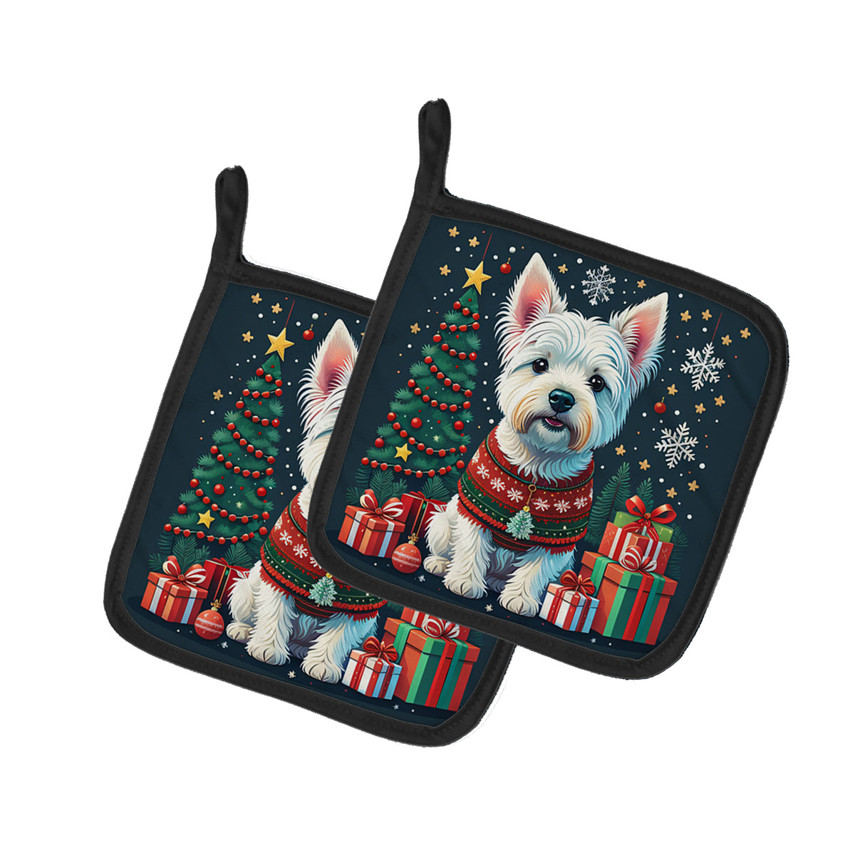 Buy this Westie Christmas Pair of Pot Holders