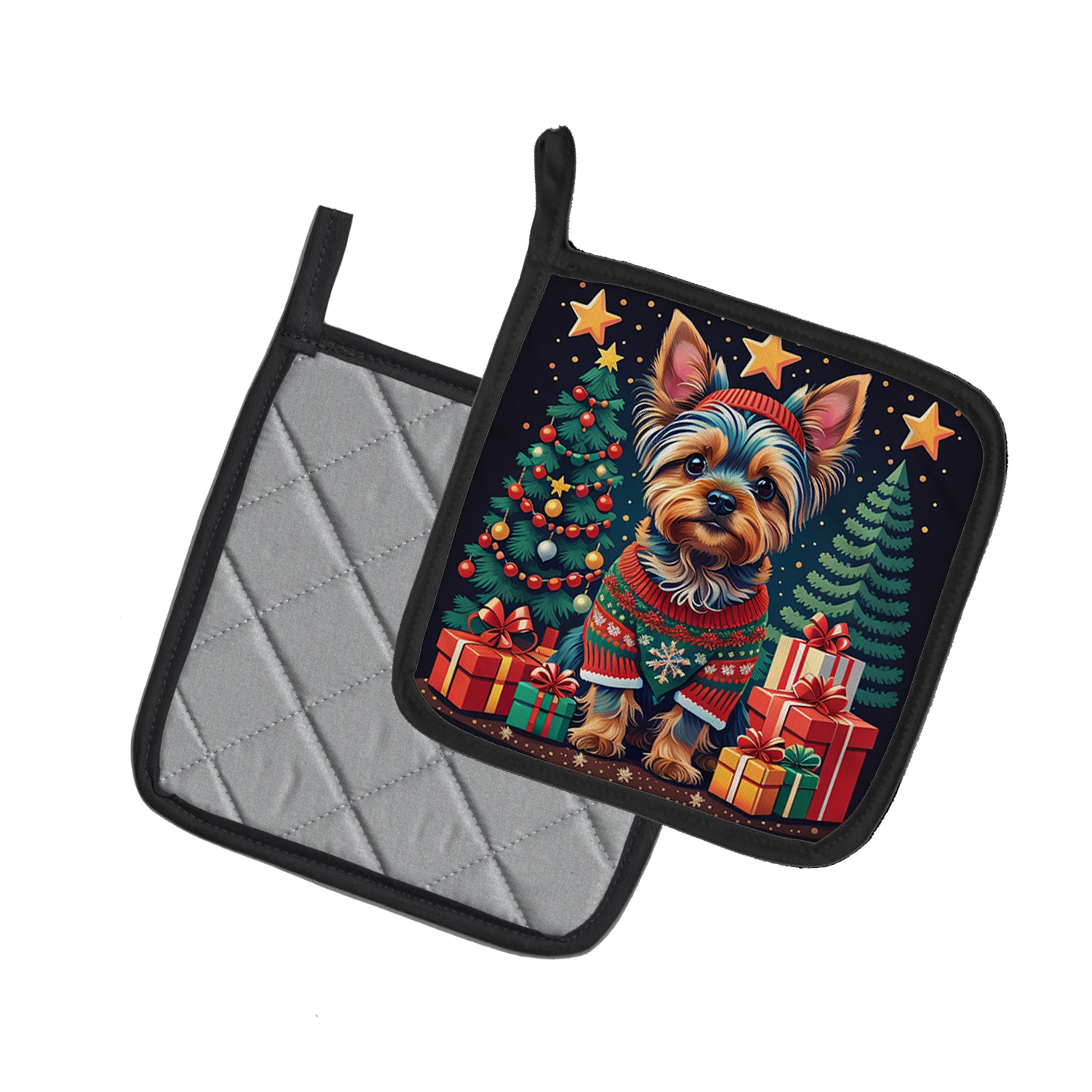 Buy this Yorkie Yorkshire Terrier Christmas Pair of Pot Holders