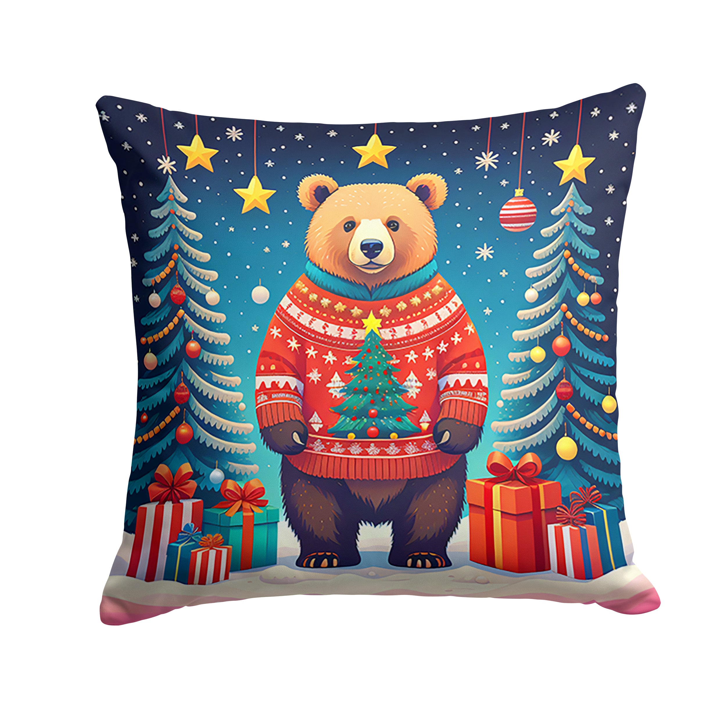 Bear Christmas Fabric Decorative Pillow from Caroline's Treasures -  the-store.com
