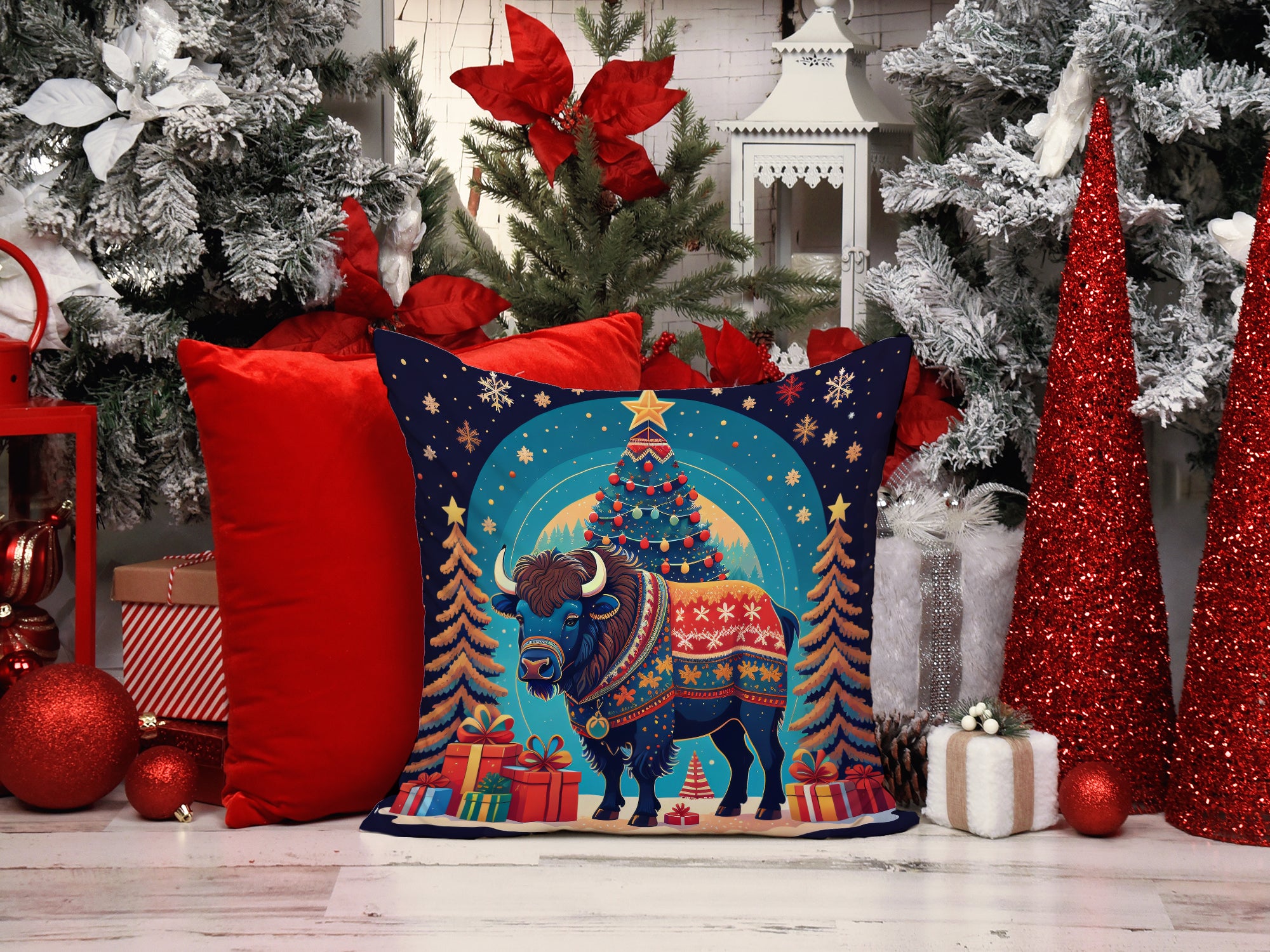 Buy this Buffalo Christmas Fabric Decorative Pillow