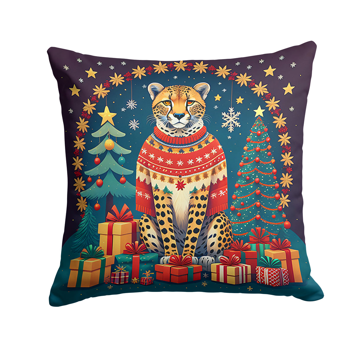 Buy this Cheetah Christmas Fabric Decorative Pillow