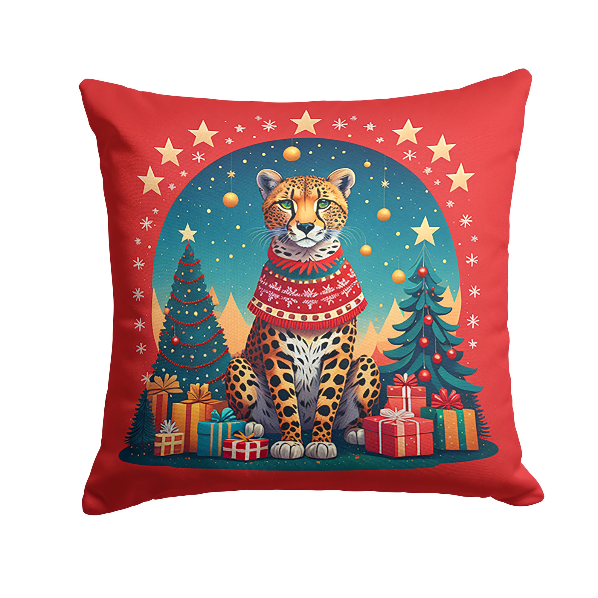 Buy this Cheetah Christmas Fabric Decorative Pillow